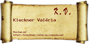 Kleckner Valéria névjegykártya